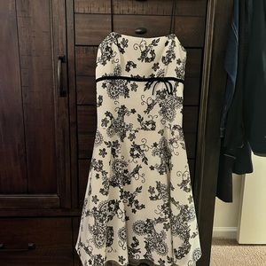 Black and white spaghetti strap cocktail dress